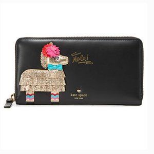 kate spade haute stuff pinata black zip wallet nwot